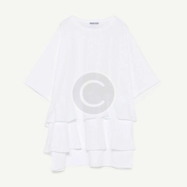 T-Shirt with flounces of poplin